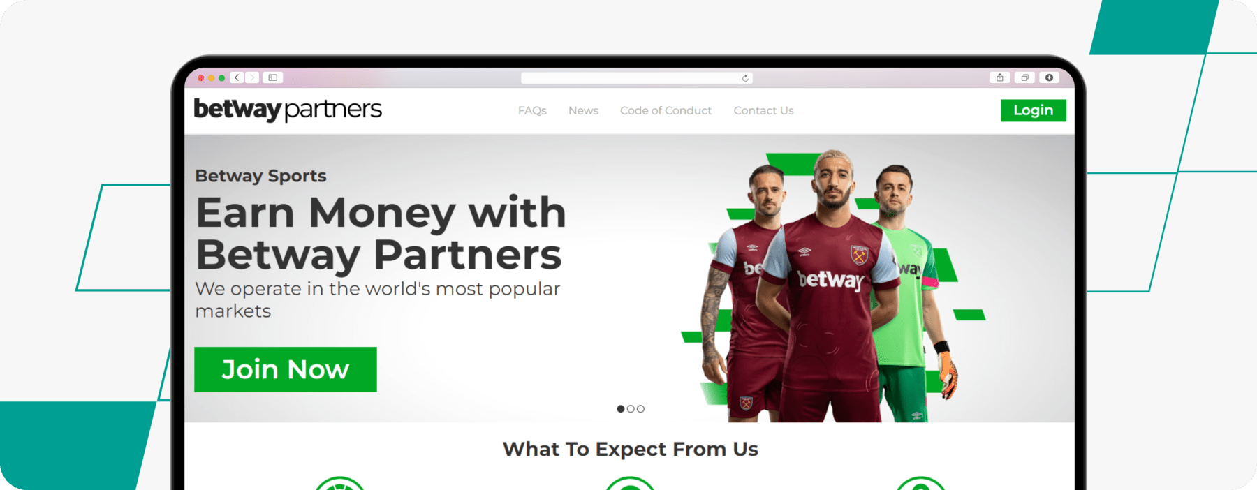 betway affiliate program screenshot