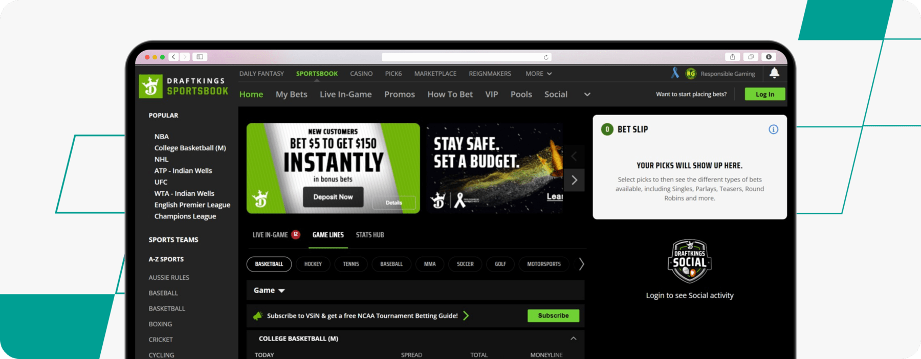 draftkings high roller desktop screenshot