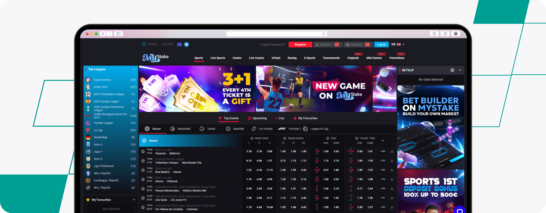 screenshot of mystake sportsbook