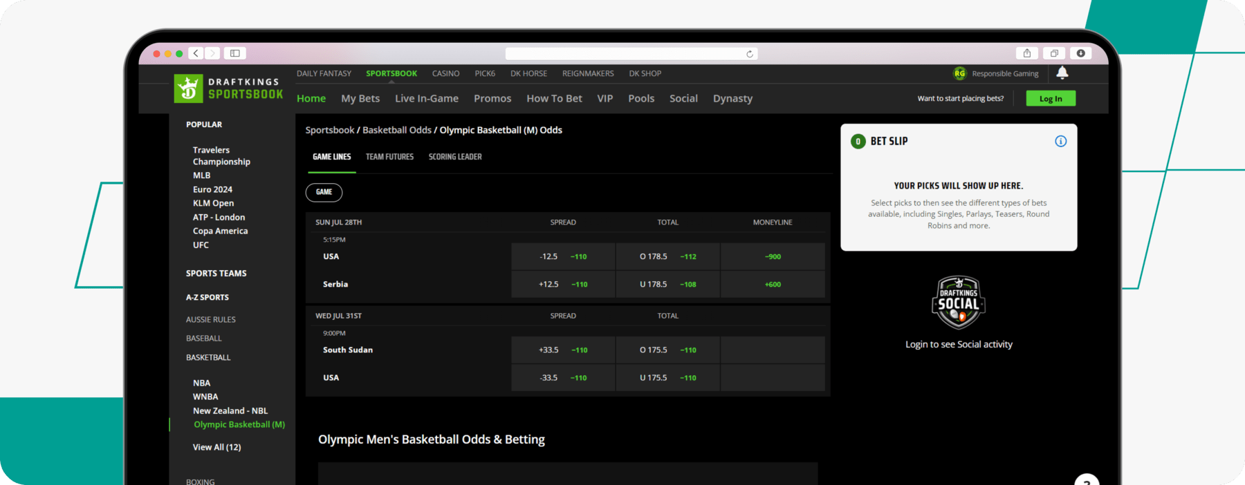 draftkings basketball desktop screenshot