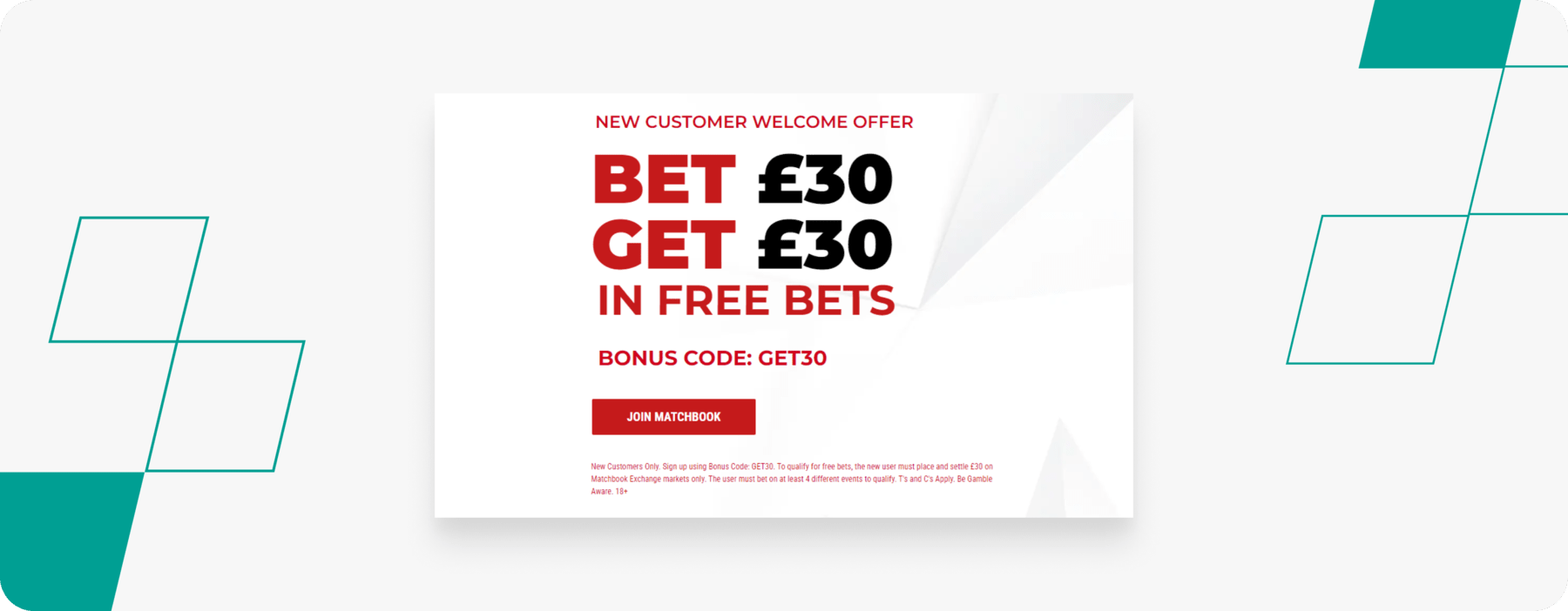 screenshot of matchbook sports welcome offer