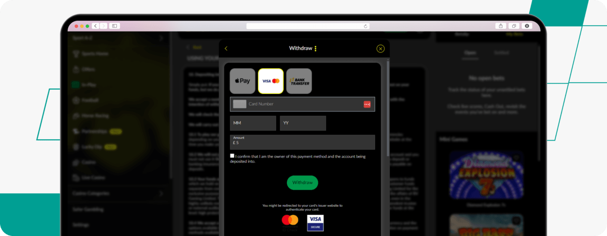 screenshot showing parimatch withdrawal page